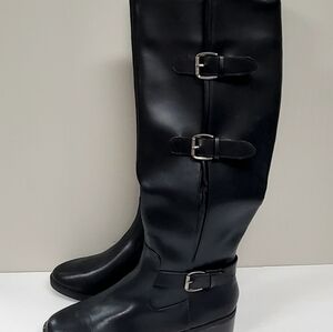 Toetos Womens Black Riding Boots Size 7.5 adjustable with New without box